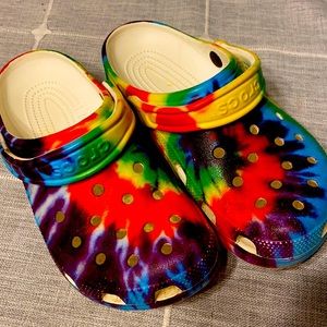 Tie dye crocs